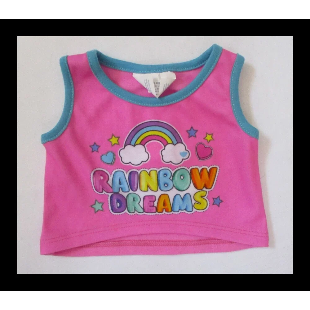 Build A Bear Pink & Teal Rainbow Dreams Tank Top